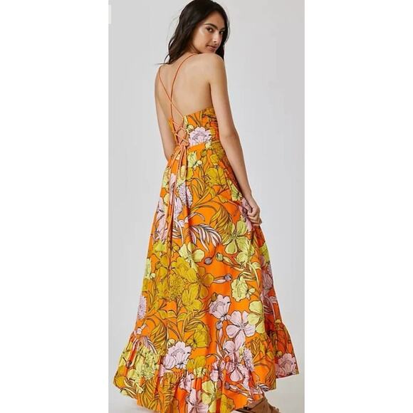 Anthropologie Plenty by Tracy Reese Floral Maxi Dress Sz L Boho Floral Pockets - Picture 5 of 11